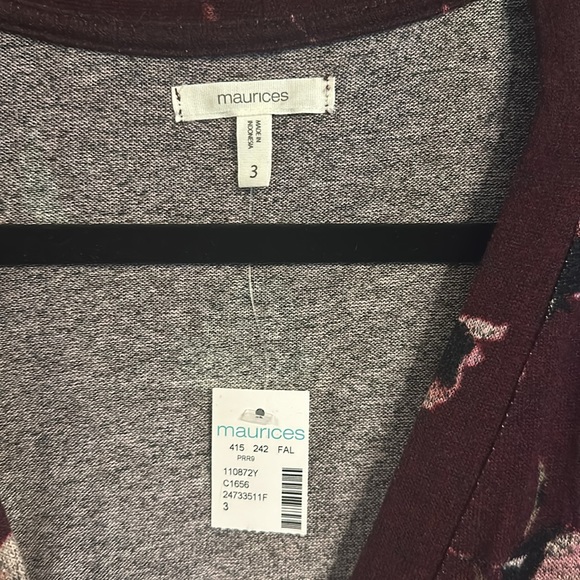 Maurice’s plus size floral button down duster cardigan sweater NWT size 3 - Picture 4 of 5